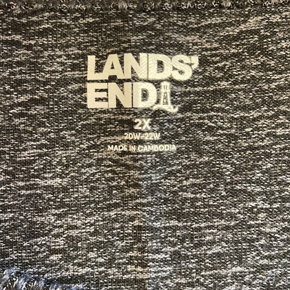 Lands’ End 2X weathered grey gently rounded hem sleeveless tank medium weight - Picture 3 of 7